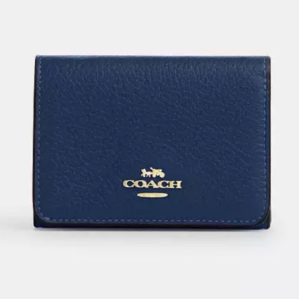 Coach Dark Blue Leather Card Holder